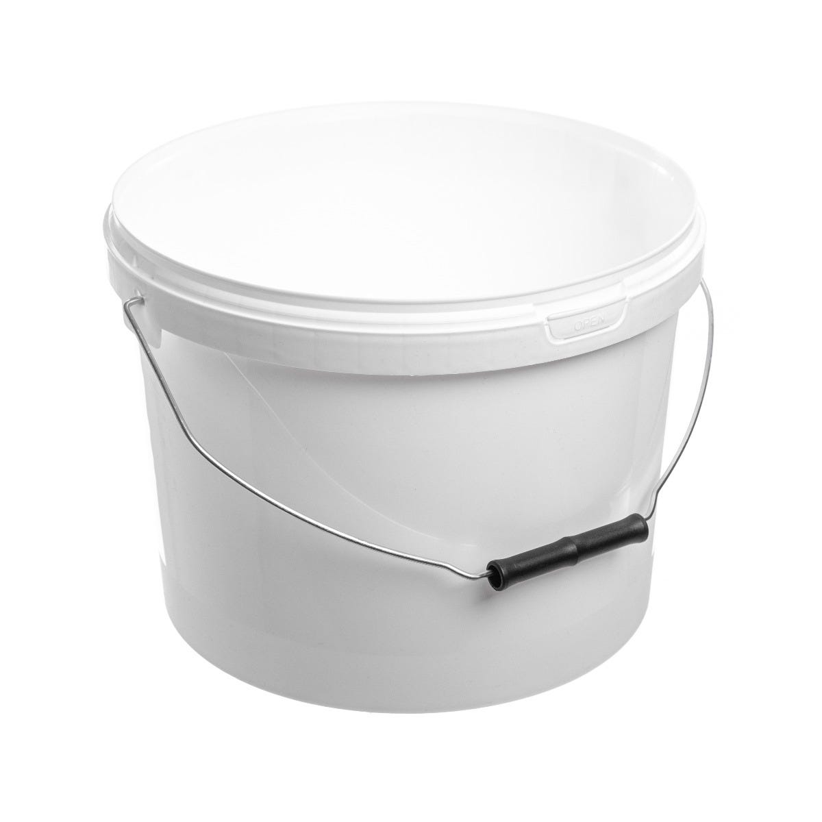 10ltr White Bucket With Metal Handle 